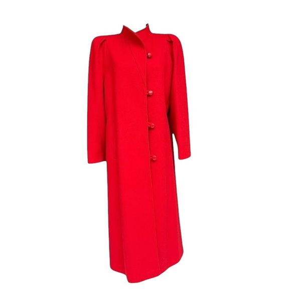 Vintage Jackets & Blazers - Beau Brem 80s 90s Vintage Union Made Long Red Coat Womens Size 18